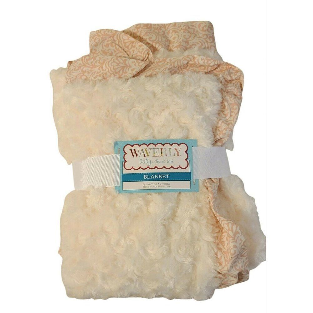 Waverly Ruffled Rosewater Glam Rosette Pink Fur baby blanket-NWT Excellent Blank